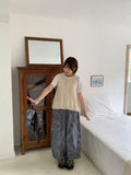 Selvk summer banding wide nylon pants
