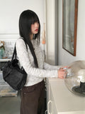 washing pocket side zipper shoulder bag