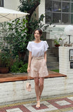 Pibelin Pin Tuck Cotton Shorts