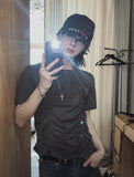 [LAN ARCHIVE] Front Shirring Short Sleeve T-Shirt