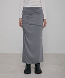 Layered Draped Jersey Maxi Skirt