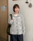 Roche Star Wool Collar Knit Cardigan