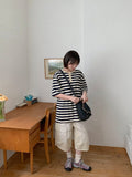 [unisex] Hemda Stripe Over Short Sleeve Tee