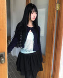 Nobis Ribbed Crop Cardigan