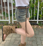 Buckle Two-Way Middle Suede Flip-Flops Boots