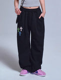 Front TRIPLE CROSS Multi Embroidery Training Pintuck Wide Pants