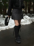 Ribbon Pleated Mini Skirt