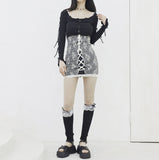 Jellio Sleeve Slit String Cardigan