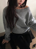 Luke One-Shoulder Boat Neck Loose Fit Knit