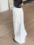 Viant two pin tuck slab cotton long wide pants