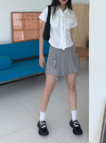 Oa Tie Set Pocket Collar Short Sleeve Shirt