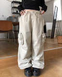 Faded Dyeing Washed Multi Cargo Pants