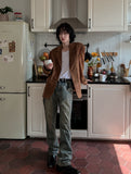 Slug wash bootcut denim