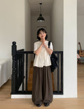 Folding Embroidery Punching Ribbon Nashi Blouse