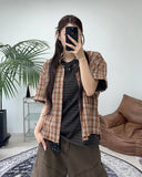 Perry Wrinkle Check Short Sleeve Shirt