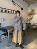 Kinu Button Check Over Cotton Jacket