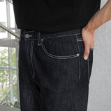 Bato Black Blue Wide Denim Pants