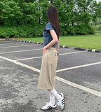 Unique Cross Adjust Point Bermuda Knee Length Cotton Pants