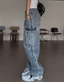 (UNISEX) Most Cargo Denim Pants