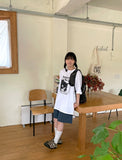 [unisex] Mihu Cat Printing Over Short Sleeve Tee