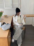 [MADE] Shanti Windbreaker Shirring Pleated Crop Long Sleeve Zip-Up