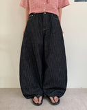 Kyukaton Summer Raw Denim Wide Pants