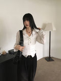 Bolden Balletcore Strap Shirt Blouse