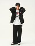 Bear Heart Embroidery Hood Zip-Up