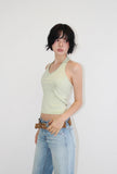 SHIRRING HALTER TOP