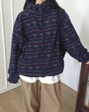 Unin Vintage Nordic Fleece-Two-Way Hood Zip-Up