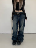 Windbreaker y2k denim wide pants
