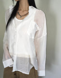Keon pleats see-through shirt