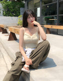 Kibble Ribbon Shirred Sleeveless Top