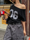Number 6 Off Shoulder Raglan Short Sleeve