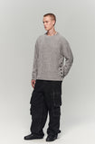 SIDE BUTTON BOUCLE KNIT