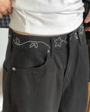 Jenna Star Cubic Pocket Balloon Fit Cotton Long Pants