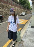 Vile Musical Note Printing Boxy Short Sleeve Tee