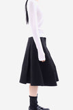 Two face box pleated midi skirt