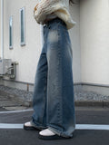 Balk Damage Detail Washing Denim Pants