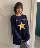 [unisex] Rikimo star printing over long sleeve tee