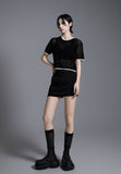 Line Mesh Knit Top