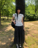 Rohu Frill Short Sleeve Blouse