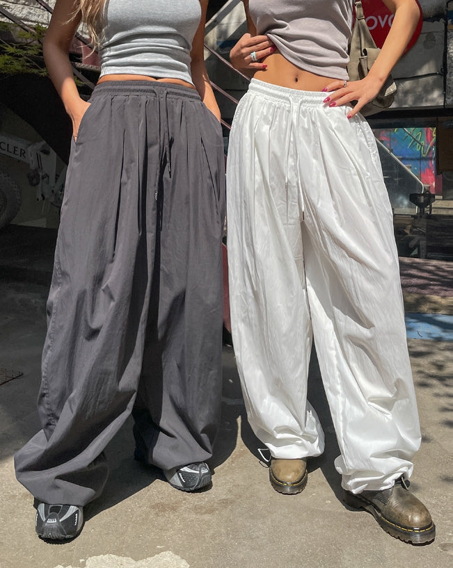 【U LAN】[U-BASIC] Chico Summer Two-Pin Tuck Nylon Pants U LAN (ユーラン) - [U-BASIC]チコサマーツーピンタックナイロン