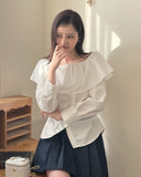 Weron off-shoulder frill blouse