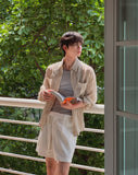 Crinkle Double Pocket Roll-up Check Shirt