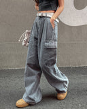 [UL DENIM] 4 Colors Pintuck Wide Cargo Denim Pants