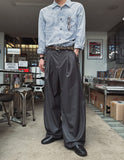 Mono Two-Tuck Wide Slacks