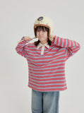 [BAONHAUS] Etim Stripe Rugby Collar Sweatshirt