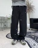 Rhoden flower embroidered cotton pants