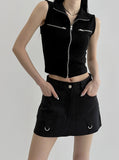 Perrin zip-up sleeveless